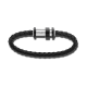 Montblanc 11654868 Armband Stahl schwarzes Leder