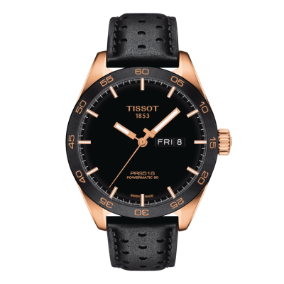 Tissot T-Sport PRS 516 POWERMATIC 80 T100.430.36.051.01 42mm steel case with leather strap