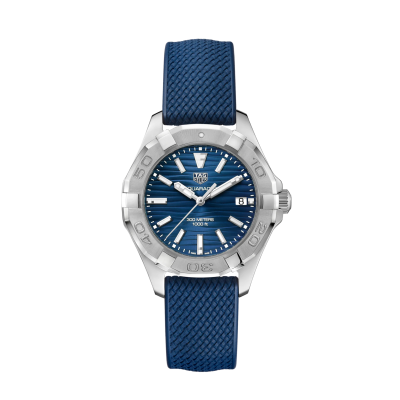 TAG Heuer Aquaracer WBD131D.FT6170 35mm Quartz Horloge blauwe rubber band stalen kast